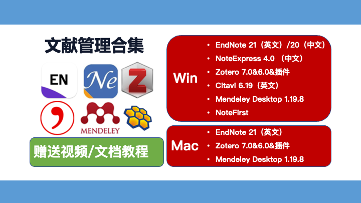 『 Win+Mac 』文献管理新合集 NoteExpress 4.0 & Endnote 21 & Citavi 6.19 & Zotero 7 & Mendeley 1.19 含教程 完美激活